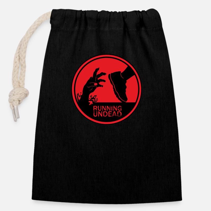 Courez et ne mourez pas - Sac cadeau en coton avec cordon (14 x 20 cm) - noir