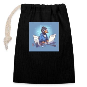 A sweet Ganz works as a software developer - Closable cotton gift bag (14x20cm) - black - Front