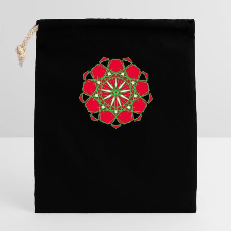 Pattern Closable cotton gift bag (14x20cm)
