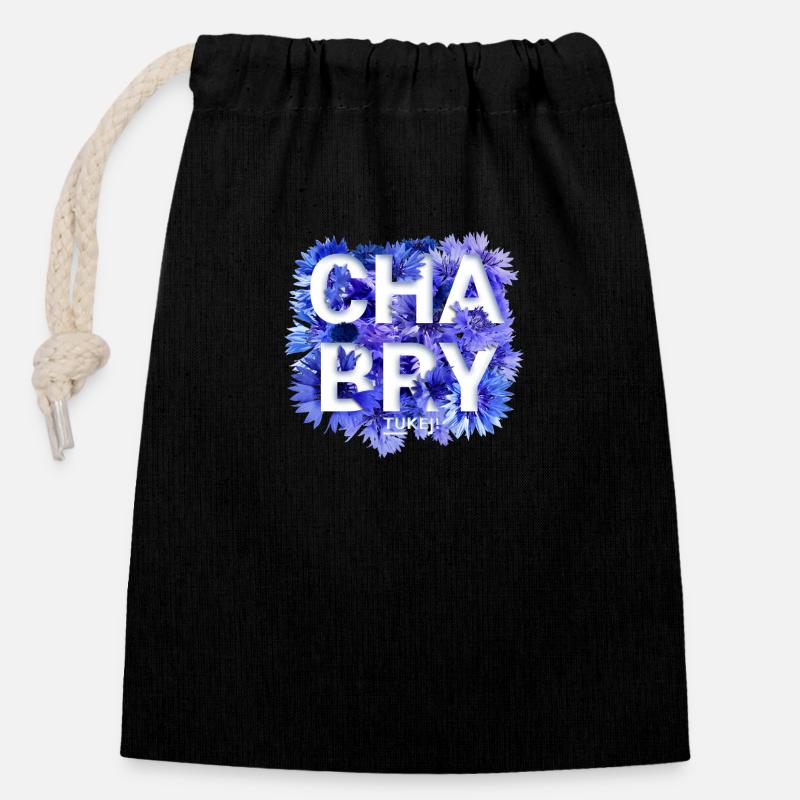 Chabry - Opole - Sac cadeau en coton avec cordon (14 x 20 cm) - noir
