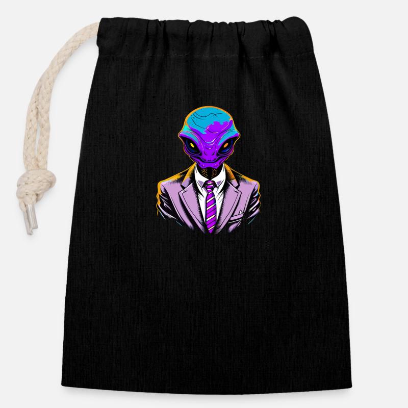 Alien Couture - Verschließbarer Geschenkbeutel aus Baumwolle (14x20cm) - Schwarz