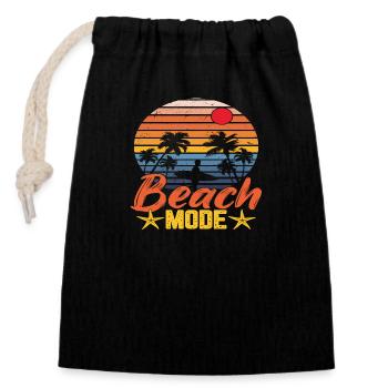 Beach Fashion - Closable cotton gift bag (14x20cm) - black - Front