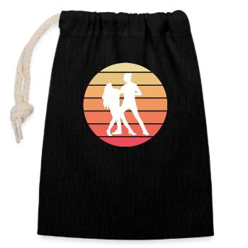 Dancing Dance Music - Closable cotton gift bag (14x20cm) - black - Front