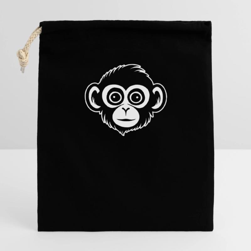 Monkey Monkey Monkey Face Jungle Closable cotton gift bag (14x20cm)