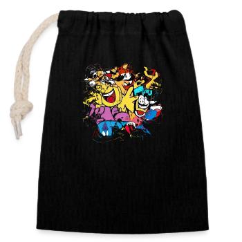Graffiti style Splash hip hop colors painter color - Closable cotton gift bag (14x20cm) - black - Front