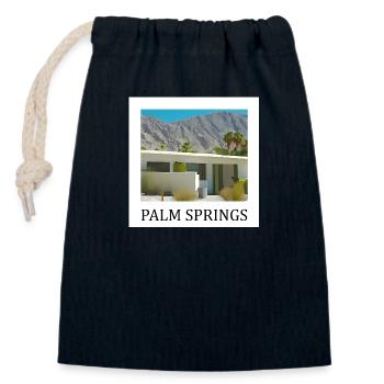 Palm Springs - Closable cotton gift bag (14x20cm) - navy - Front