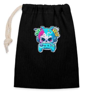 Skullhead Controller - Closable cotton gift bag (14x20cm) - black - Front