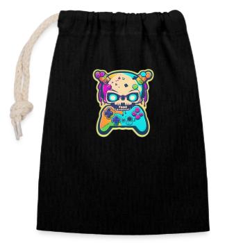 Skullhead Controller - Closable cotton gift bag (14x20cm) - black - Front