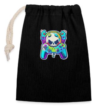 Skullhead Controller - Closable cotton gift bag (14x20cm) - black - Front