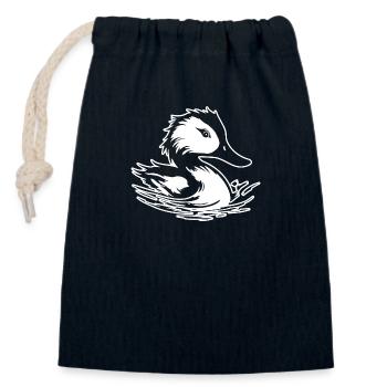 Ente Vögel Enten - Verschließbarer Geschenkbeutel aus Baumwolle (14x20cm) - Navy - Vorne