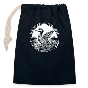 Ente Vögel Enten - Verschließbarer Geschenkbeutel aus Baumwolle (14x20cm) - Navy - Vorne