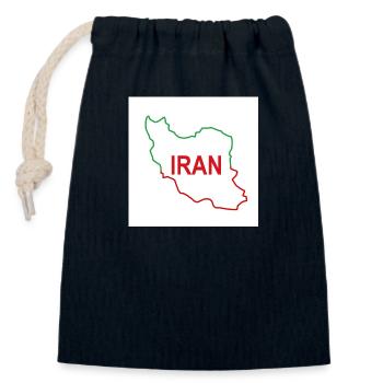Landkarte des Iran - Verschließbarer Geschenkbeutel aus Baumwolle (14x20cm) - Navy - Vorne