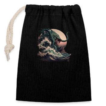 léviathan - Sac cadeau en coton avec cordon (14 x 20 cm) - noir - Devant