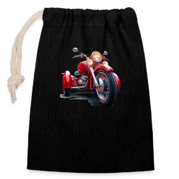 Die Faszination klassischer Motorräder und Trike - Verschließbarer Geschenkbeutel aus Baumwolle (14x20cm) - Schwarz - Vorne