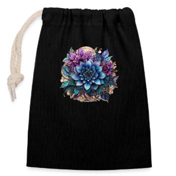 A mesmerizing mandala - Closable cotton gift bag (14x20cm) - black - Front
