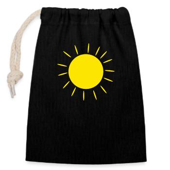 Sun sky gift idea for the summer - Closable cotton gift bag (14x20cm) - black - Front