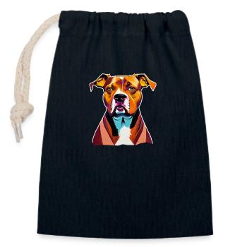 American Staffordshire Terrier Hund - Verschließbarer Geschenkbeutel aus Baumwolle (14x20cm) - Navy - Vorne