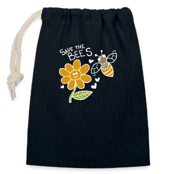 Sauvez les abeilles - Sac cadeau en coton avec cordon (14 x 20 cm) - bleu marine - Devant