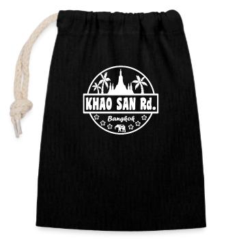 Khao San Thailand - Verschließbarer Geschenkbeutel aus Baumwolle (14x20cm) - Schwarz - Vorne