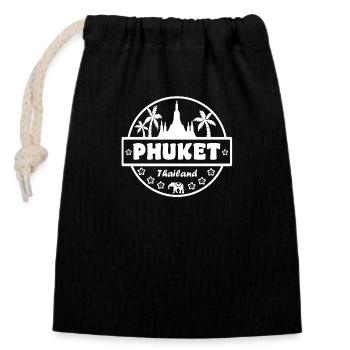 Phuket Thailand - Verschließbarer Geschenkbeutel aus Baumwolle (14x20cm) - Schwarz - Vorne