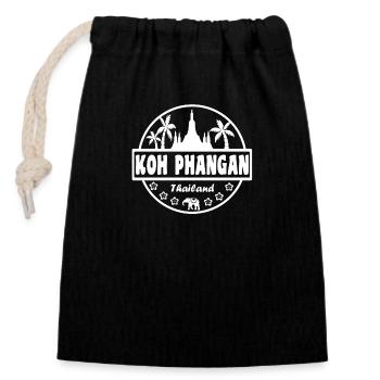 Koh Phangan, Thaïlande - Sac cadeau en coton avec cordon (14 x 20 cm) - noir - Devant