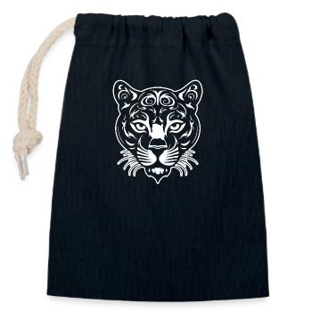 Panther Predator Jungle Wildcat - Sac cadeau en coton avec cordon (14 x 20 cm) - bleu marine - Devant