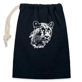 Panther Predator Jungle Wildcat - Sac cadeau en coton avec cordon (14 x 20 cm) - bleu marine - Devant