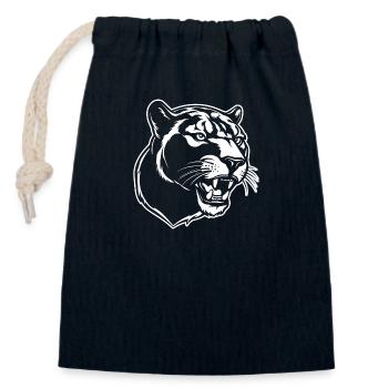 Panther Predator Jungle Wildcat - Sac cadeau en coton avec cordon (14 x 20 cm) - bleu marine - Devant