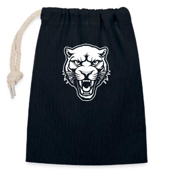 Panther Predator Jungle Wildcat - Sac cadeau en coton avec cordon (14 x 20 cm) - bleu marine - Devant