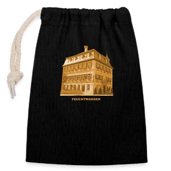Feuchtwangen, Middle Franconia, Ansbach, Franconia, Bavaria - Closable cotton gift bag (14x20cm) - black - Front