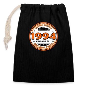 vintage 1994 - Closable cotton gift bag (14x20cm) - black - Front