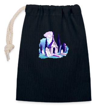 Cemetery, graves, graves, mausoleum - Closable cotton gift bag (14x20cm) - navy - Front