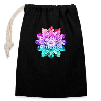 Hippie soul groovy Summer time Good vibes 70s 80s - Closable cotton gift bag (14x20cm) - black - Front