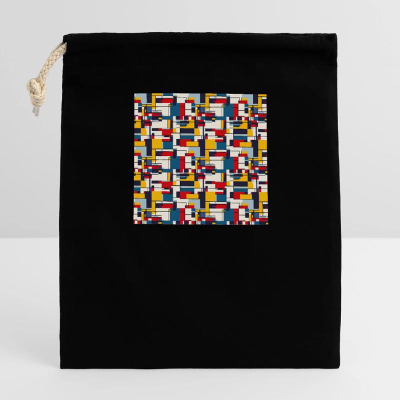 Abstract Geometric Seamless Repeat Pattern Shapes Closable cotton gift bag (14x20cm)