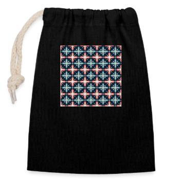 Carreaux Motif Sans Couture Motif Géométrique Art Moderne - Sac cadeau en coton avec cordon (14 x 20 cm) - noir - Devant