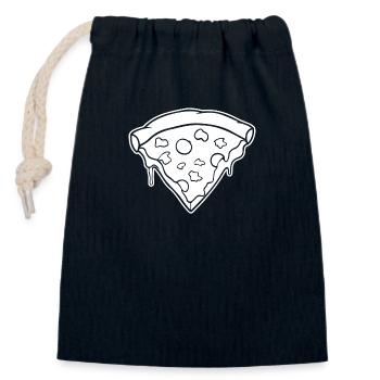 Pizza Restauration rapide Pizzeria - Sac cadeau en coton avec cordon (14 x 20 cm) - bleu marine - Devant