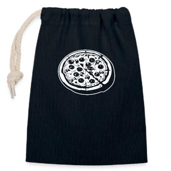 Pizza Restauration rapide Pizzeria - Sac cadeau en coton avec cordon (14 x 20 cm) - bleu marine - Devant