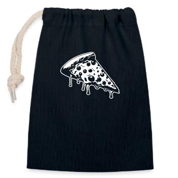 Pizza Restauration rapide Pizzeria - Sac cadeau en coton avec cordon (14 x 20 cm) - bleu marine - Devant