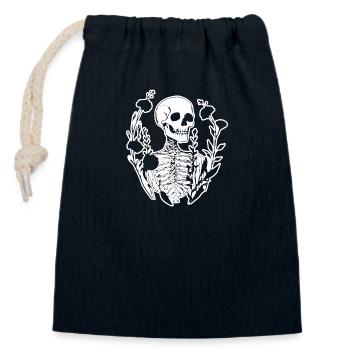 Skeleton Costume Bones Halloween Horror - Closable cotton gift bag (14x20cm) - navy - Front
