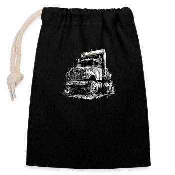Camion TitanTruck - Verschließbarer Geschenkbeutel aus Baumwolle (14x20cm) - Schwarz - Vorne
