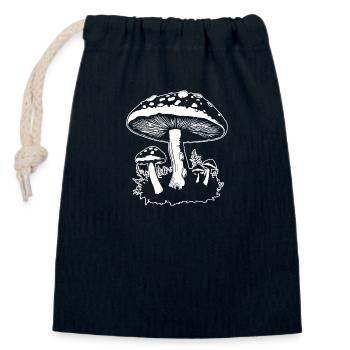 Mushroom Mushroom Picker Mushrooms Fungi - Closable cotton gift bag (14x20cm) - navy - Front