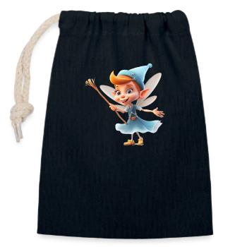 La fée des dents enlève la peur de la perte de dents - Sac cadeau en coton avec cordon (14 x 20 cm) - bleu marine - Devant
