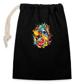 The Fruit Cyclops - Closable cotton gift bag (14x20cm) - black - Front