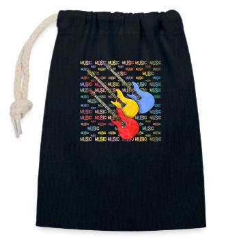 Gitarren - Verschließbarer Geschenkbeutel aus Baumwolle (14x20cm) - Navy - Vorne