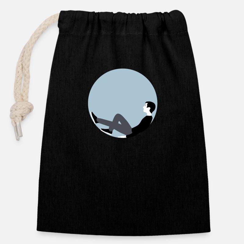 Bubble - Closable cotton gift bag (14x20cm) - black