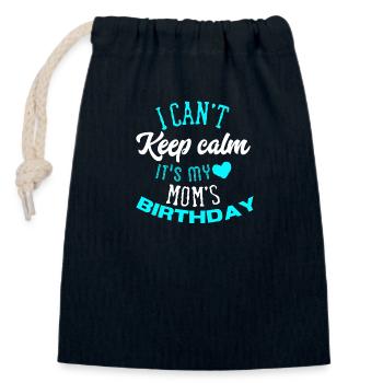 Joyeux anniversaire maman - Sac cadeau en coton avec cordon (14 x 20 cm) - bleu marine - Devant