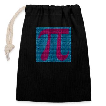 Pi Number - Closable cotton gift bag (14x20cm) - black - Front