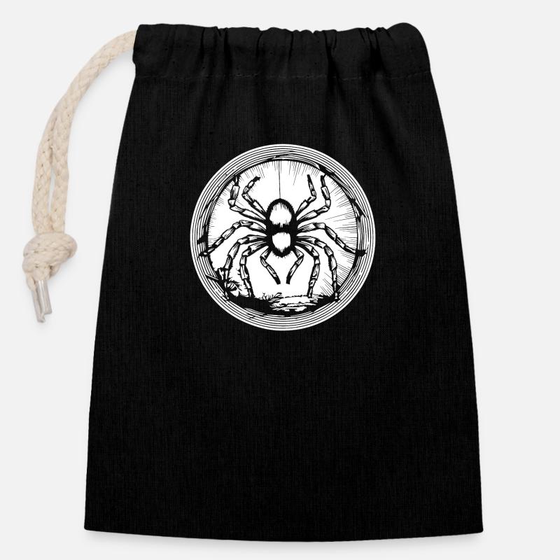 Spider spiders animals - Closable cotton gift bag (14x20cm) - black
