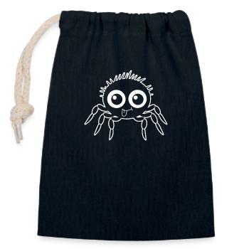 Spinne Spinnen Tiere - Verschließbarer Geschenkbeutel aus Baumwolle (14x20cm) - Navy - Vorne