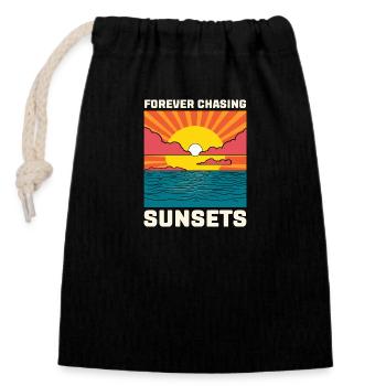 Forever Chasing Sunsets - Closable cotton gift bag (14x20cm) - black - Front